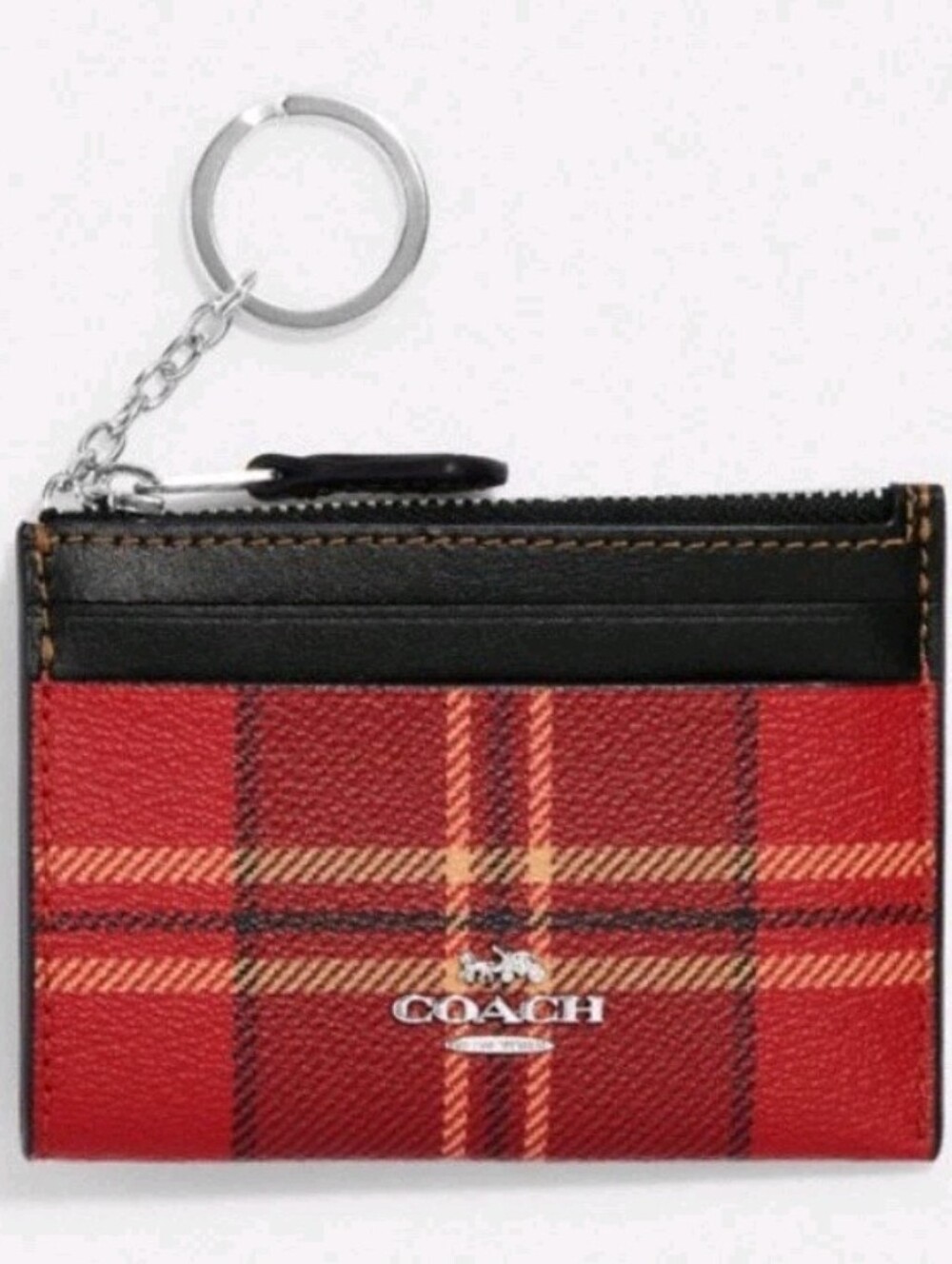 NWT Coach Mini Skinny ID Case in Tartan Plaid - CC808 - Rare & Retired